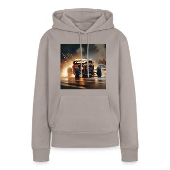 Rusty Hot Rod racing #10 - Women’s Premium Organic Hoodie - taupe - Front - Julia (174cm)