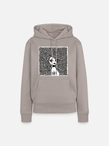 Frisur #1 - Frauen Premium Bio Hoodie - Taupe