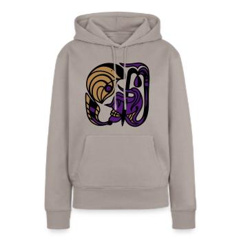 Ich bin kein Feind. Hand der Einigkeit & Harmonie - Frauen Premium Bio Hoodie - Taupe - Vorne - Julia (174cm)