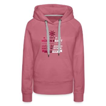 Il donne au fatigué et au faible fort - Sweat à capuche Premium bio Femme - mauve - Devant - Isabella (175cm)
