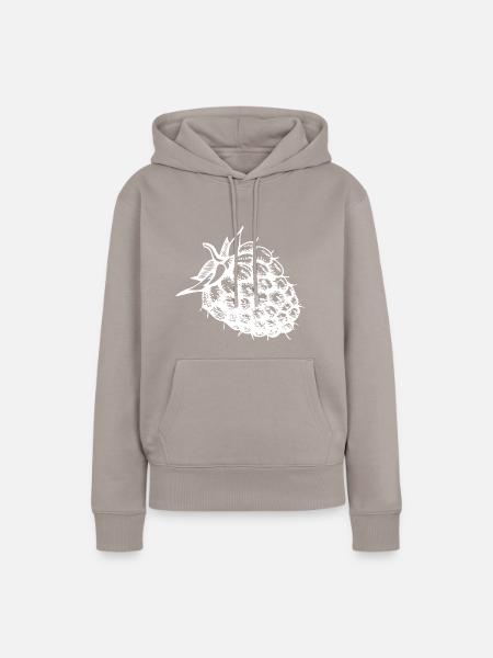 Himbeere Frucht gesund healthy - Frauen Premium Bio Hoodie - Taupe