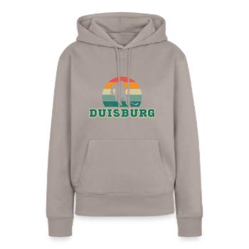Duisbourg, ma ville ! - Sweat à capuche Premium bio Femme - taupe - Devant - Julia (174cm)