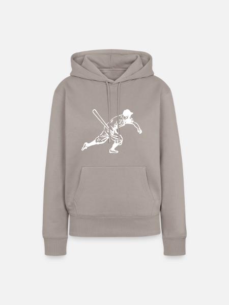Baseball Baseballspieler Baseballspiel - Frauen Premium Bio Hoodie - Taupe