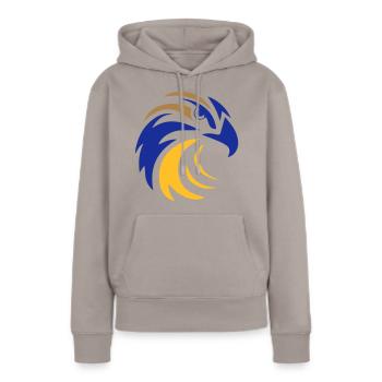 Adlerkopf Eagle - Frauen Premium Bio Hoodie - Taupe - Vorne - Julia (174cm)