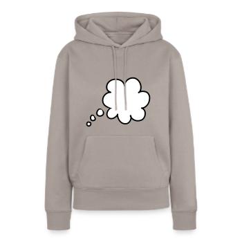 Bulle de pensée bulle de pensée thought bubble - Sweat à capuche Premium bio Femme - taupe - Devant - Julia (174cm)
