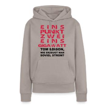 1.21 Gigawatt wie erzeugt man soviel Strom 2farbig - Frauen Premium Bio Hoodie - Taupe - Vorne - Julia (174cm)