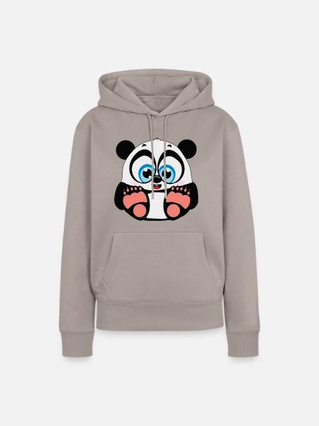 Percy Panda - Frauen Premium Bio Hoodie - Taupe