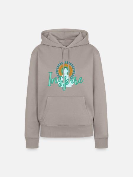 Inspire Lebe Deine Inspiration - Frauen Premium Bio Hoodie - Taupe