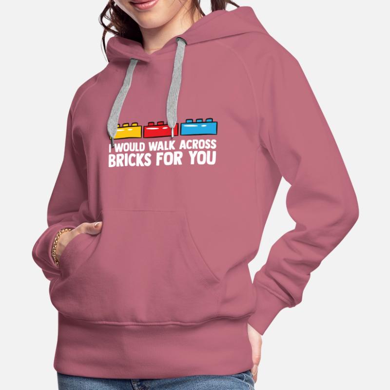 Constructeur de briques Bâtiment en briques Maître constructeur Sweat à capuche Premium bio Femme