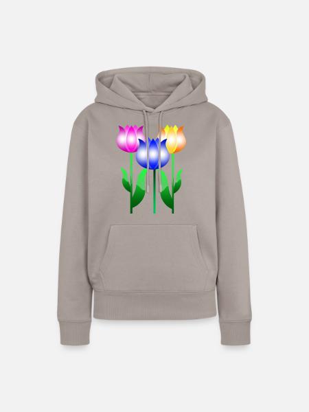 Tulpenblumen - Frauen Premium Bio Hoodie - Taupe