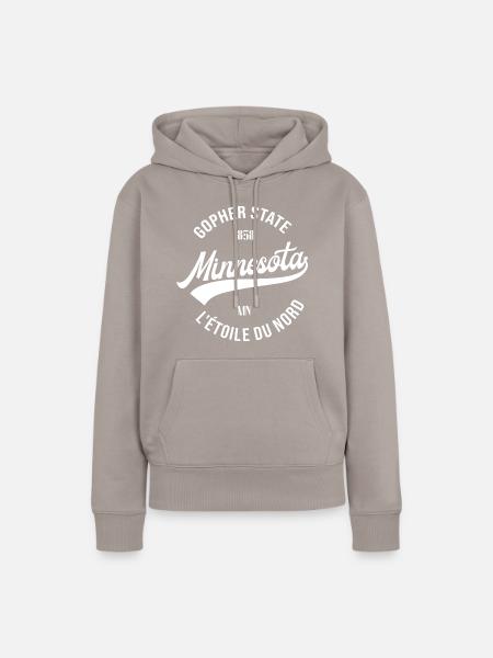 Minnesota - Frauen Premium Bio Hoodie - Taupe