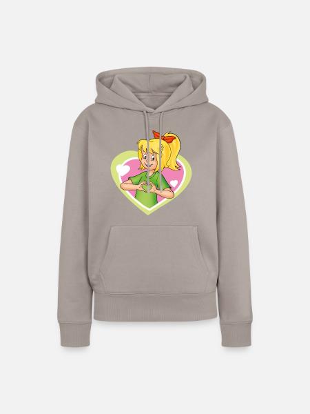 Bibi Blocksberg verliebt Herzen - Frauen Premium Bio Hoodie - Taupe