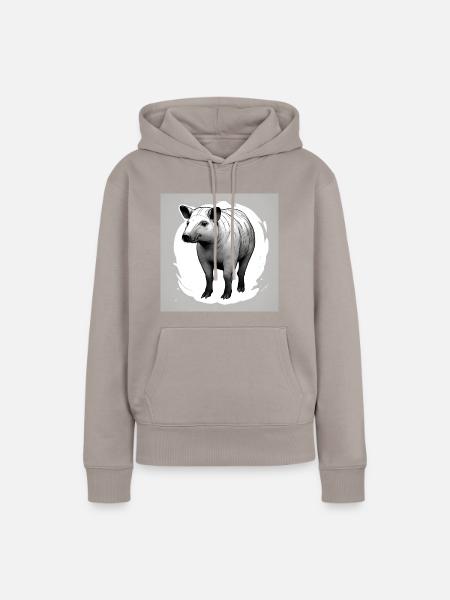Tapir grau - Frauen Premium Bio Hoodie - Taupe