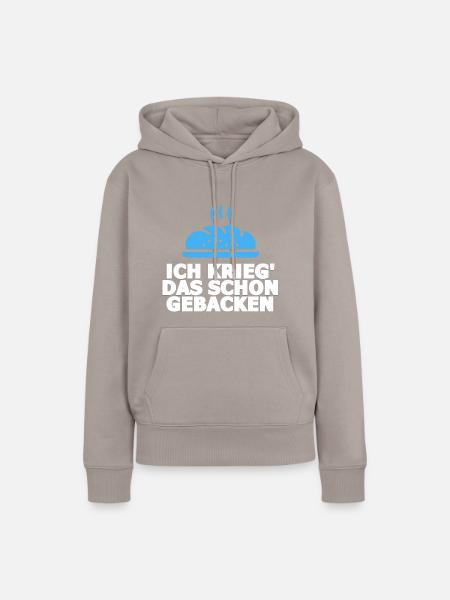 Ich krieg das schon gebacken - Frauen Premium Bio Hoodie - Taupe