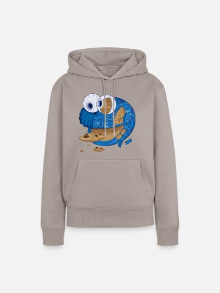 Sesamstraße Krümelmonster Maschine - Frauen Premium Bio Hoodie - Taupe