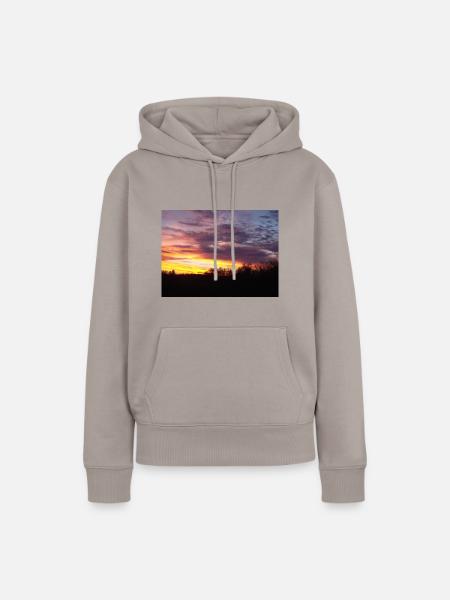 Abendrot im Winter - Frauen Premium Bio Hoodie - Taupe