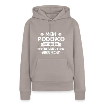 Podenco - Frauen Premium Bio Hoodie - Taupe - Vorne - Julia (174cm)