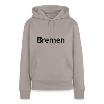 Panneau de la ville de Brême avec le musicien de la ville de Brême - Sweat à capuche Premium bio Femme - taupe - Devant - Julia (174cm)
