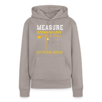 Mesure Mesure Coupe Jurer Répéter - Sweat à capuche Premium bio Femme - taupe - Devant - Julia (174cm)