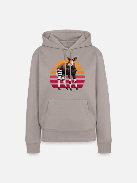 Süßes Okapi - Frauen Premium Bio Hoodie - Taupe
