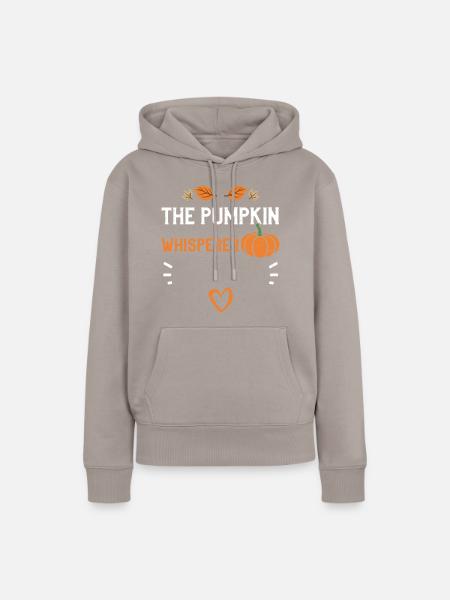 The Pumpkin Whisperer - Pumpkin - Frauen Premium Bio Hoodie - Taupe