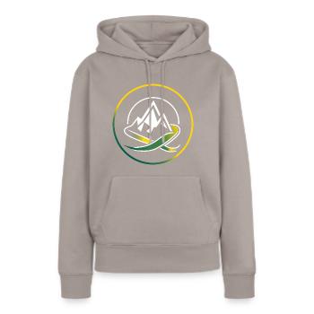 Trail - Women’s Premium Organic Hoodie - taupe - Front - Julia (174cm)