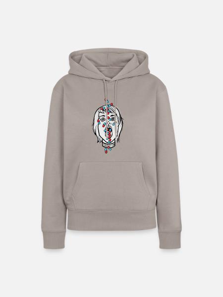 Süchtig - Frauen Premium Bio Hoodie - Taupe