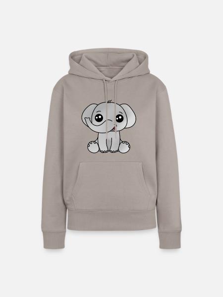 Elefant - Frauen Premium Bio Hoodie - Taupe