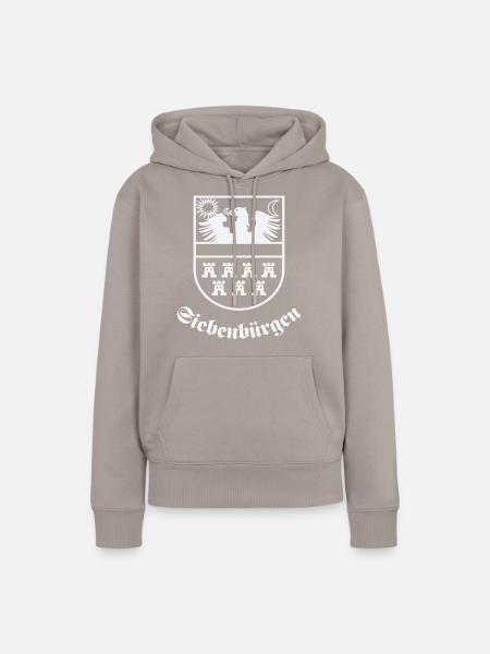 Wappen Siebenbürgen "Siebenbürgen" weiss - Frauen Premium Bio Hoodie - Taupe