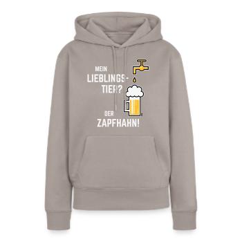 XLieblingstier (Dreifarbig) - Frauen Premium Bio Hoodie - Taupe - Vorne - Julia (174cm)