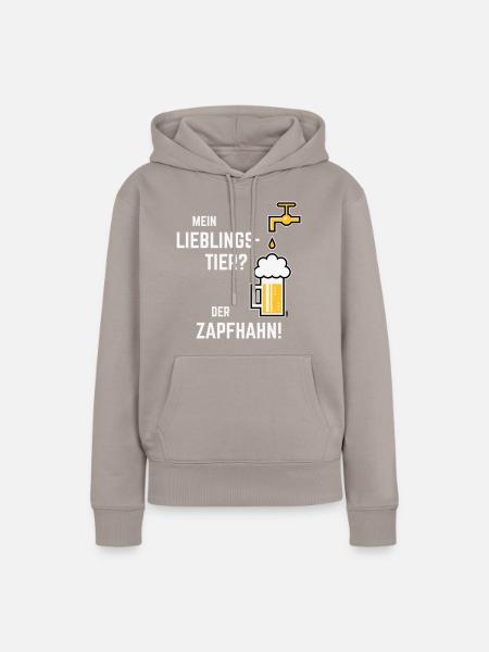 XLieblingstier (Dreifarbig) - Frauen Premium Bio Hoodie - Taupe