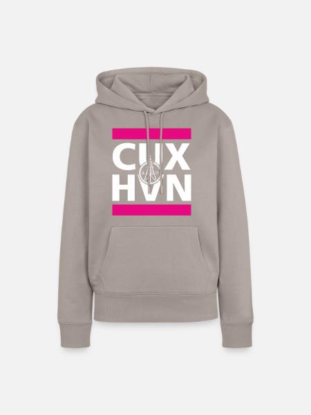 Cuxhaven Kugelbake Anker Herz maritim cuxhvn - Frauen Premium Bio Hoodie - Taupe