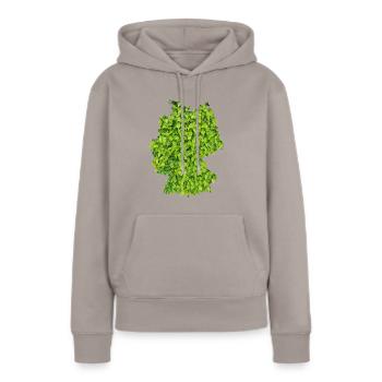 Deutschland Natur Karte - Frauen Premium Bio Hoodie - Taupe - Vorne - Julia (174cm)