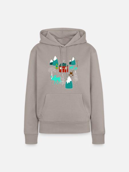 Weihnachten Elch I Geschenk Winterstimmung - Frauen Premium Bio Hoodie - Taupe