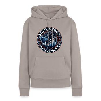 Stock Market Trading meine Passion - Frauen Premium Bio Hoodie - Taupe - Vorne - Julia (174cm)