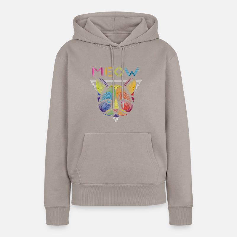 Chat, chat - Sweat à capuche Premium bio Femme - taupe