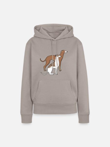 Zwei Whippets - Frauen Premium Bio Hoodie - Taupe