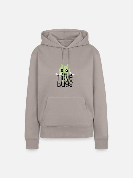 I love bugs - Frauen Premium Bio Hoodie - Taupe