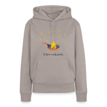 Sternekoch Geschenkidee - Frauen Premium Bio Hoodie - Taupe - Vorne - Julia (174cm)