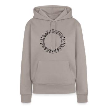 Azteken Dreieck Verzierung - Frauen Premium Bio Hoodie - Taupe - Vorne - Julia (174cm)
