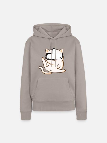 VR Katze - Virtuelle Realität - Frauen Premium Bio Hoodie - Taupe