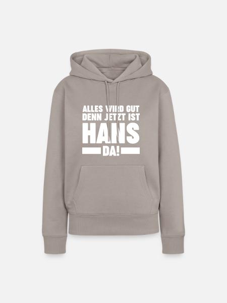 Hans - Frauen Premium Bio Hoodie - Taupe