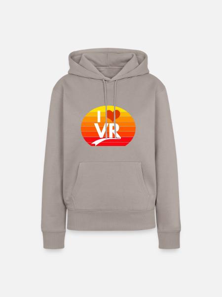 I Love Vr Sunset - Frauen Premium Bio Hoodie - Taupe