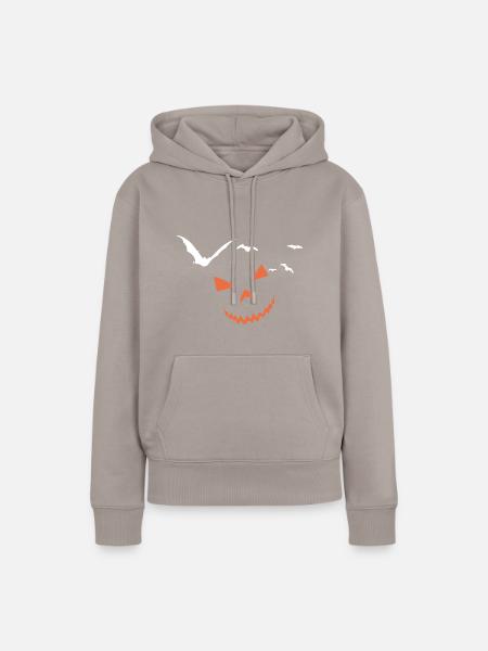 halloween,kürbis,fledermaus, gruselig - Frauen Premium Bio Hoodie - Taupe