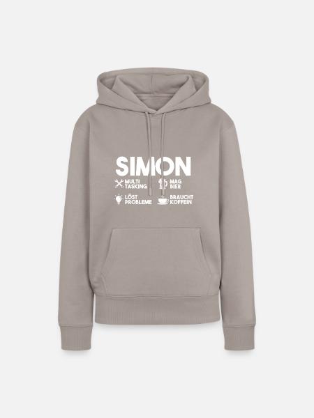 Simon - Frauen Premium Bio Hoodie - Taupe