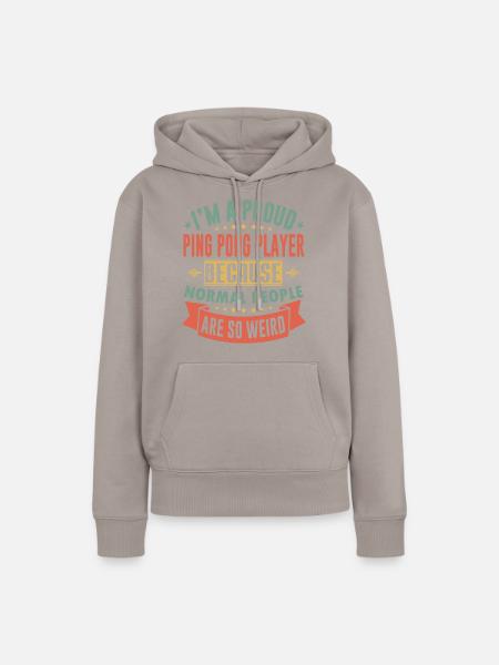 PING-PONG-SPIELER - Frauen Premium Bio Hoodie - Taupe