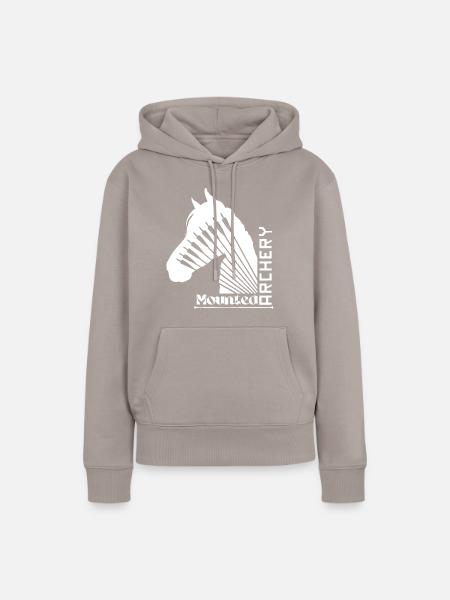 Bogenschießen Pferd weiß - Frauen Premium Bio Hoodie - Taupe