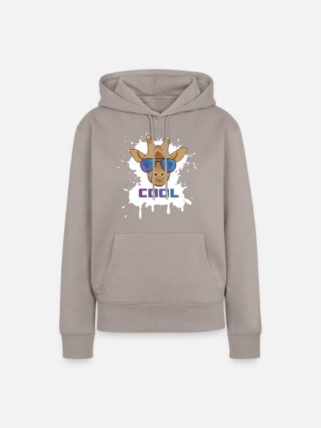 Giraffe cool weiss - Frauen Premium Bio Hoodie - Taupe