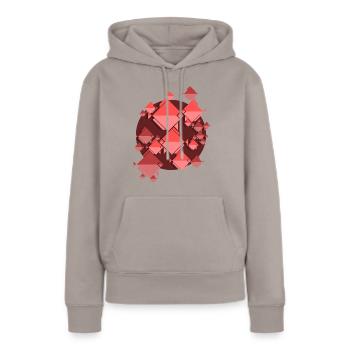 Essaim de poissons rouges - Sweat à capuche Premium bio Femme - taupe - Devant - Julia (174cm)