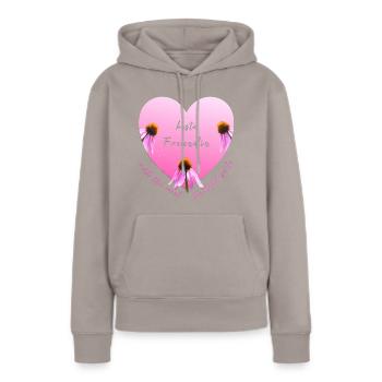 beste Freundin - Frauen Premium Bio Hoodie - Taupe - Vorne - Julia (174cm)
